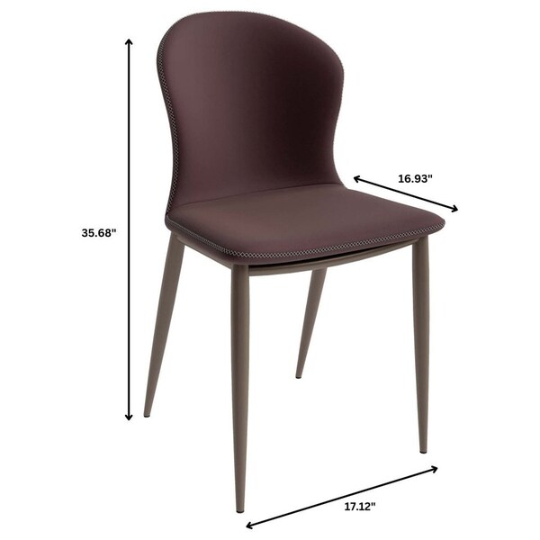 Leisuremod Mosaic Collection Modern Dining Chair in Plum Purple Fabric - MC44PR