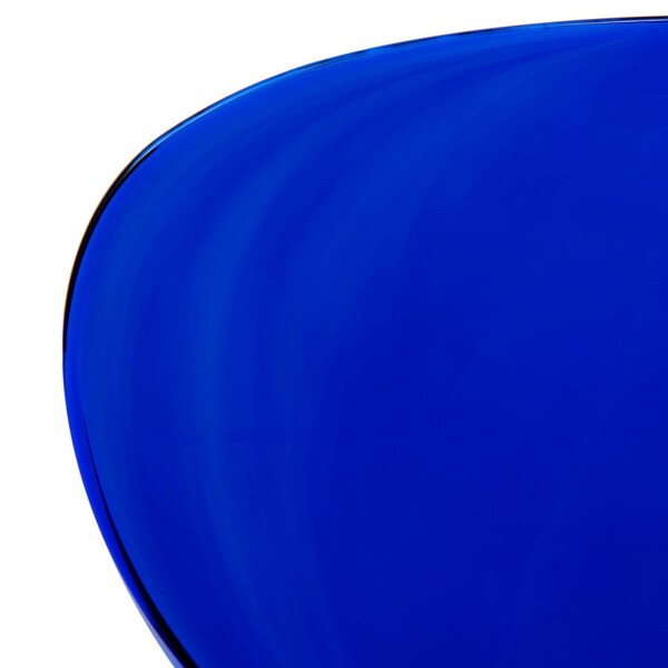 Leisuremod Modern Oyster Transparent Side Dining Side Chair with White Base in Transparent Blue - OCW-17TBU
