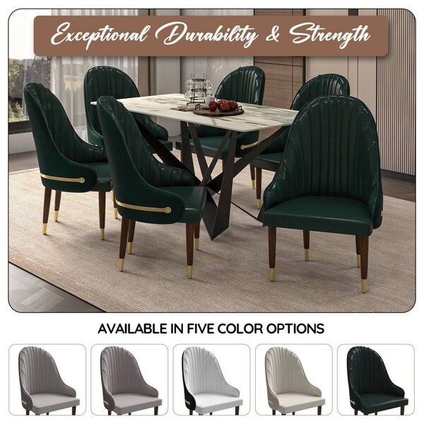 Leisuremod Elara Collection Wooden Dining Chair in Two-Tone Green, 2PK - EC59G2