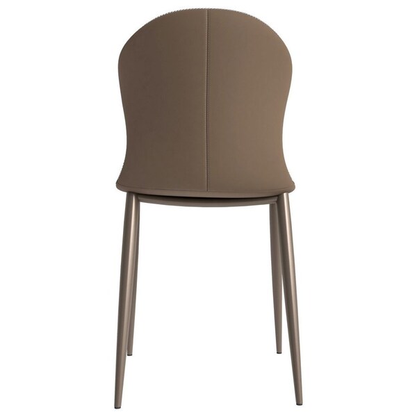 Leisuremod Mosaic Collection Modern Dining Chair in Light Brown Fabric, 2PK - MC44LBR2