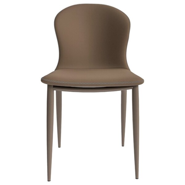 Leisuremod Mosaic Collection Modern Dining Chair in Light Brown Fabric, 2PK - MC44LBR2
