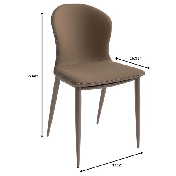 Leisuremod Mosaic Collection Modern Dining Chair in Light Brown Fabric, 2PK - MC44LBR2