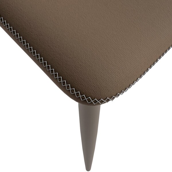 Leisuremod Mosaic Collection Modern Dining Chair in Light Brown Fabric, 2PK - MC44LBR2