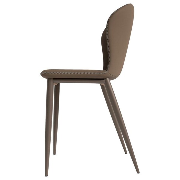 Leisuremod Mosaic Collection Modern Dining Chair in Light Brown Fabric, 2PK - MC44LBR2