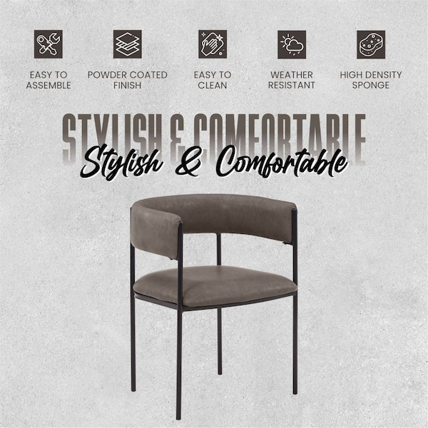 Leisuremod Cyril Collection Modern Chair in Charcoal - CDC22CH