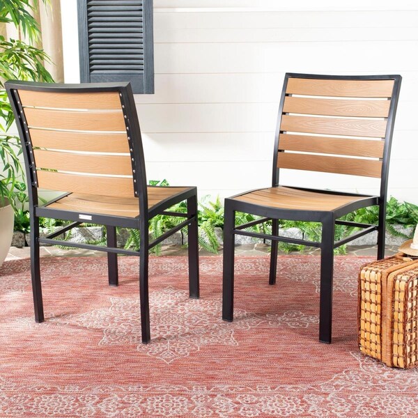 Safavieh Outdoor Living Koda Chair - Black & Brown 2PK - PAT4031A-SET2
