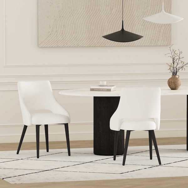 Manhattan Comfort Tremont Dining Chair in White - Set of 2 - 2-DC104-WH