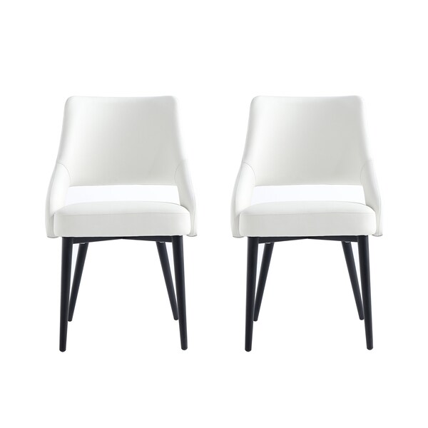 Manhattan Comfort Tremont Dining Chair in White - Set of 2 - 2-DC104-WH