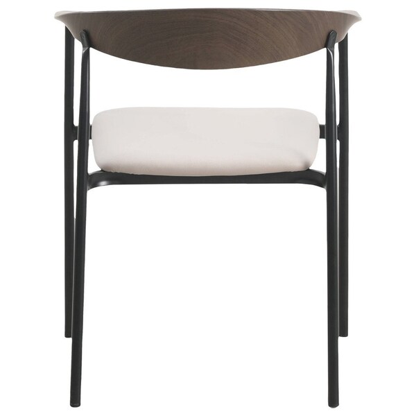 Leisuremod Kora Modern Leather Dining Arm Chair with Iron Legs in Taupe, 2PK - KCWN-21TP2