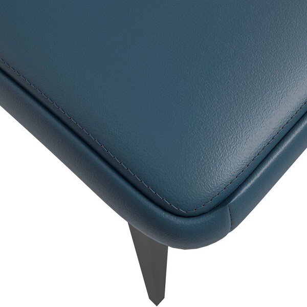 Leisuremod Eclat Modern Leather Dining Side Chair with Iron Legs in Green/Blue, 4PK - EC50GBU4