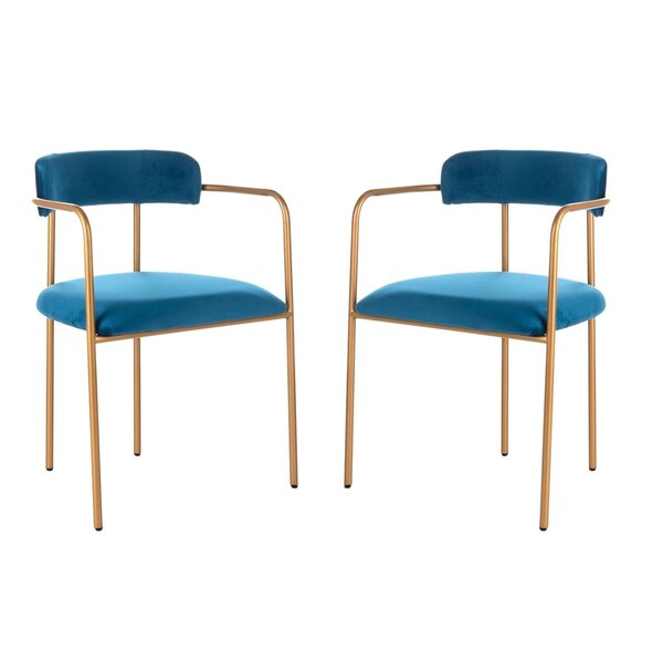 Safavieh Camille Side Chair, Navy & Gold, 2PK - ACH6201D-SET2