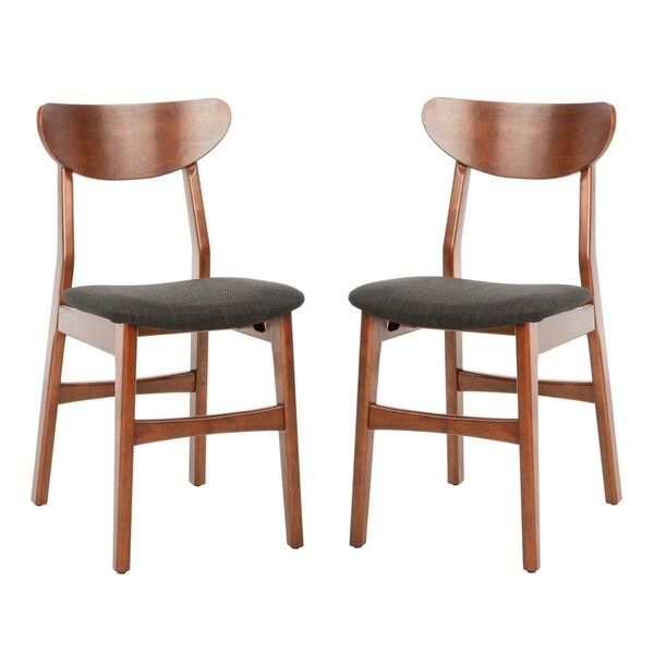 Safavieh Lucca Retro Dining Chair, Walnut & Black, 2PK - DCH1001F-SET2