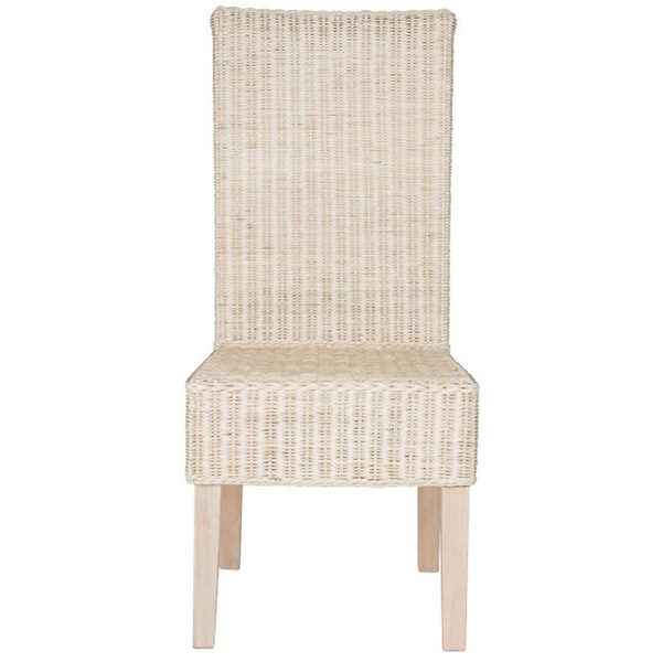 Safavieh Arjun Wicker Dining Chair- White Washed - 40.1 x 13.2 x 18.1 in. - SEA8013D-SET2