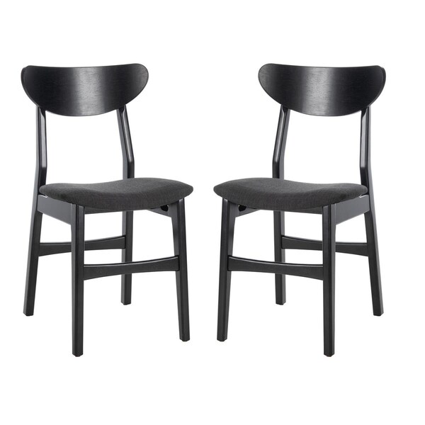 Safavieh Lucca Retro Dining Chair, Black, 2PK - DCH1001J-SET2