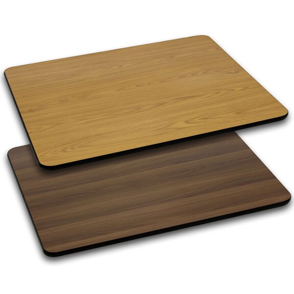Flash Furniture Natural/Walnut Reversible Top, 30" x 48 - XU-WNT-3048-GG
