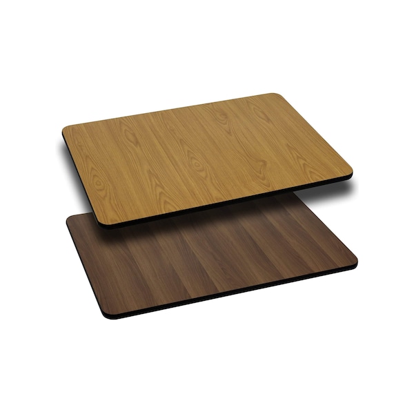 Flash Furniture Natural/Walnut Reversible Top, 24 x 30 - XU-WNT-2430-GG