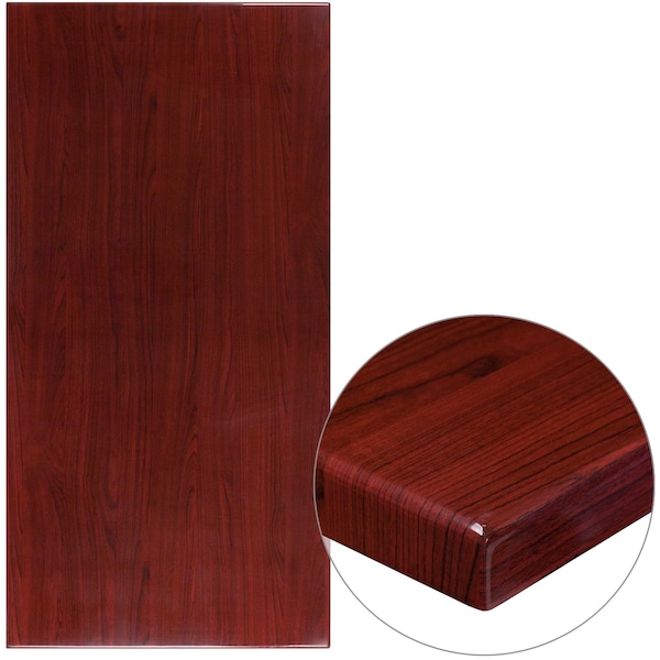 Flash Furniture Mahogany Resin Table Top, 30 x 60 - TP-MAH-3060-GG