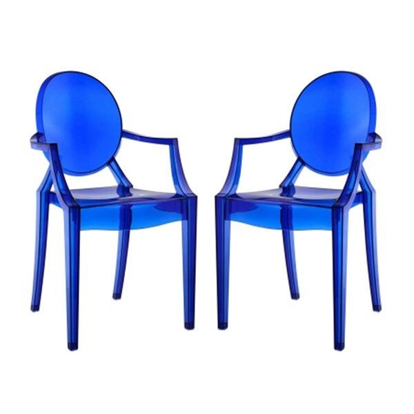 Modway Furniture Casper Dining Armchairs, Blue - 22 x 21 x 36 in., 2PK - EEI-905-BLU