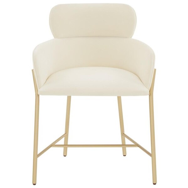 Safavieh Charlize Velvet Dining Chair, Ivory & Gold - SFV4757F