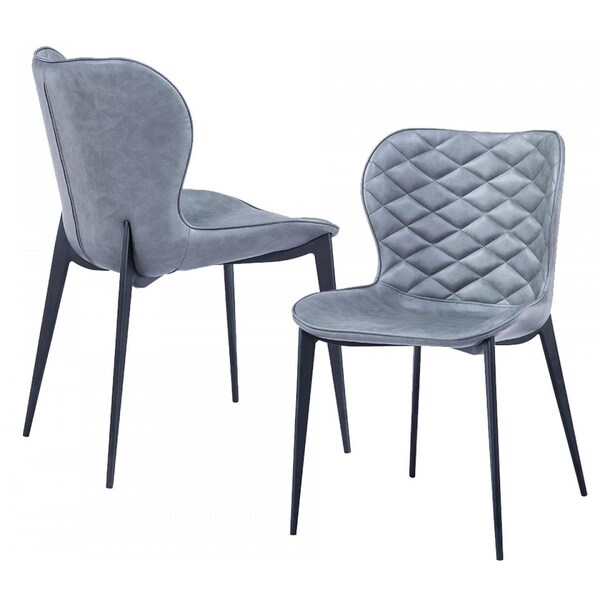 Gfancy Fixtures Gray & Black Modern Dining Chairs, 2PK - GF3664740