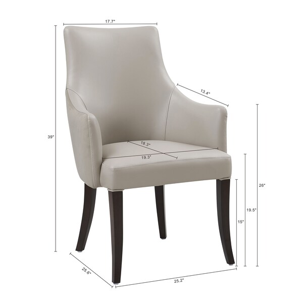 Manhattan Comfort 8-Piece Connie Dining Chair and Arm Chair in Light Grey - 8-DC095-LG