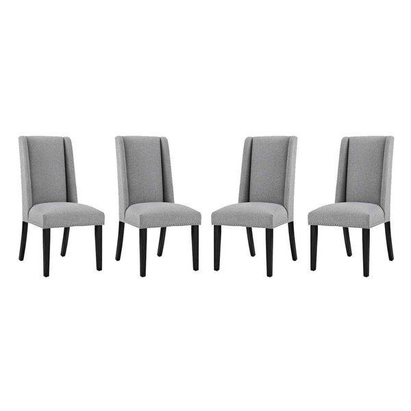 Modway Furniture Fabric Baron Dining Chair, Light Gray - Set of 4 - EEI-3503-LGR