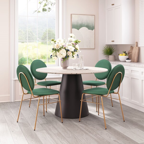 Zuo Modern Odessa Dining Chair Set Of 2 Green & Gold - 109804