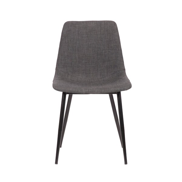 Armen Living Monte Contemporary Dining Chair in Charcoal Fabric with Black Metal Legs - LCMOCHCH