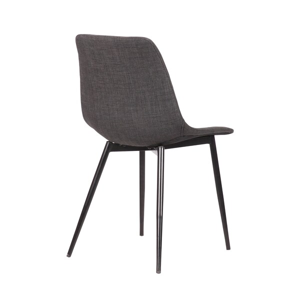 Armen Living Monte Contemporary Dining Chair in Charcoal Fabric with Black Metal Legs - LCMOCHCH