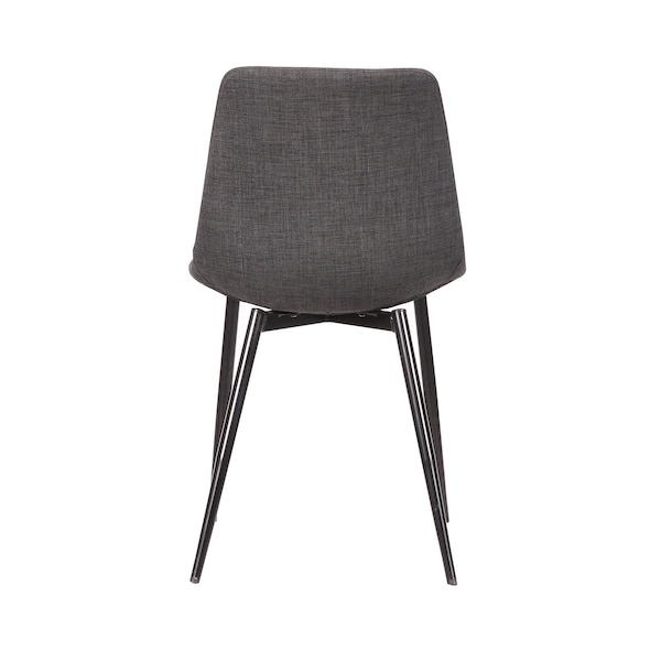 Armen Living Monte Contemporary Dining Chair in Charcoal Fabric with Black Metal Legs - LCMOCHCH