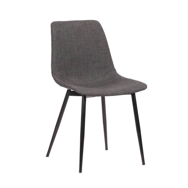 Armen Living Monte Contemporary Dining Chair in Charcoal Fabric with Black Metal Legs - LCMOCHCH