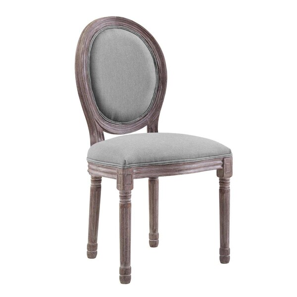Modway Furniture Emanate Vintage French Upholstered Fabric Dining Side Chair - Light Gray, 37.5 x 22 x 19.5 in. - EEI-2821-LGR