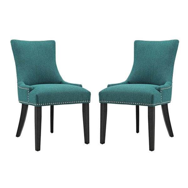 Modway Furniture 36 H x 25 W x 22 L in. Marquis Dining Side Chair Fabric, Teal, 2PK - EEI-2746-TEA-SET