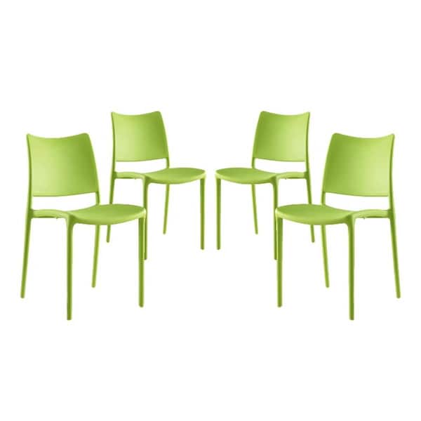 Modway Furniture Hipster Dining Side Chair, Green, 4PK - EEI-2425-GRN-SET