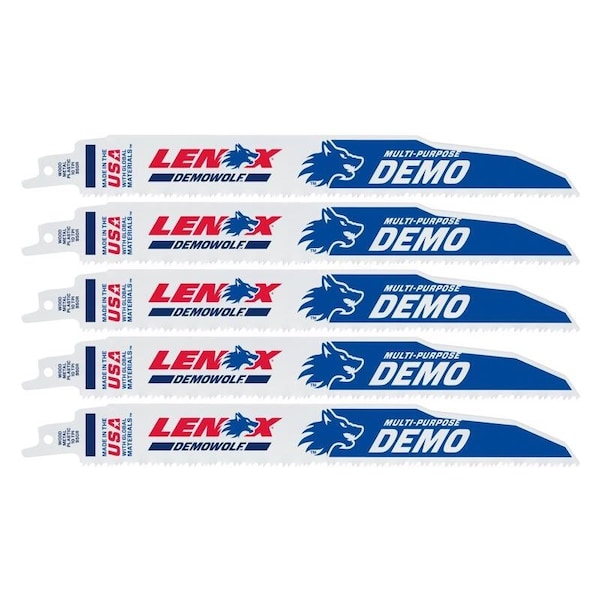 Irwin LENOX DEMOWOLF 9 in. Bi-Metal WAVE EDGE Reciprocating Saw Blade 10 TPI 5 pk - LXAR950R