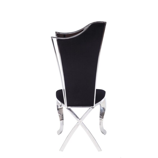 Homeroots 20 x 21 x 43 in. Fabric Stainless Steel Upholstered Seat Side Chair - Set of 2 - 347321