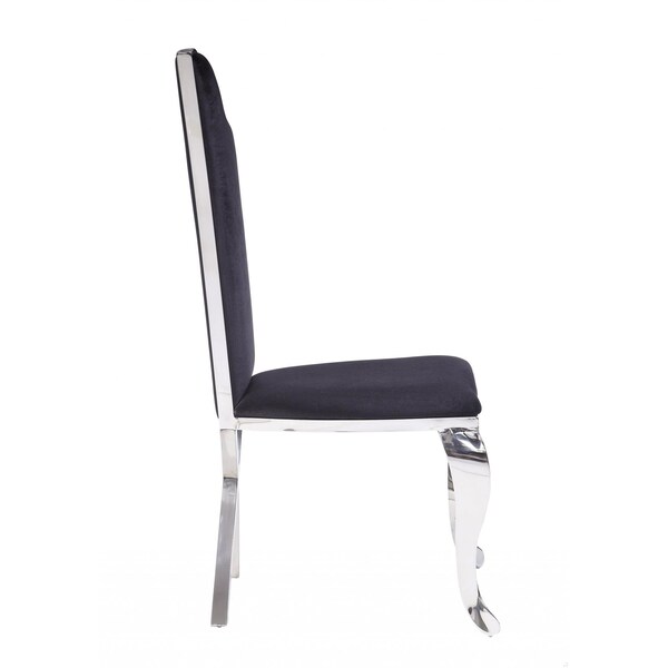 Homeroots 20 x 21 x 43 in. Fabric Stainless Steel Upholstered Seat Side Chair - Set of 2 - 347321