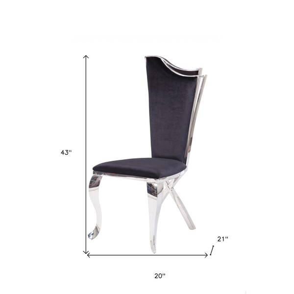 Homeroots 20 x 21 x 43 in. Fabric Stainless Steel Upholstered Seat Side Chair - Set of 2 - 347321