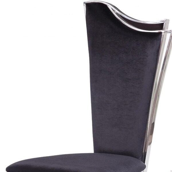 Homeroots 20 x 21 x 43 in. Fabric Stainless Steel Upholstered Seat Side Chair - Set of 2 - 347321