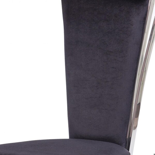 Homeroots 20 x 21 x 43 in. Fabric Stainless Steel Upholstered Seat Side Chair - Set of 2 - 347321