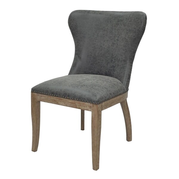 New Pacific Direct Dorsey Chair Drift Wood Legs, Nubuck Charcoal, 2PK - 3900019-NCL