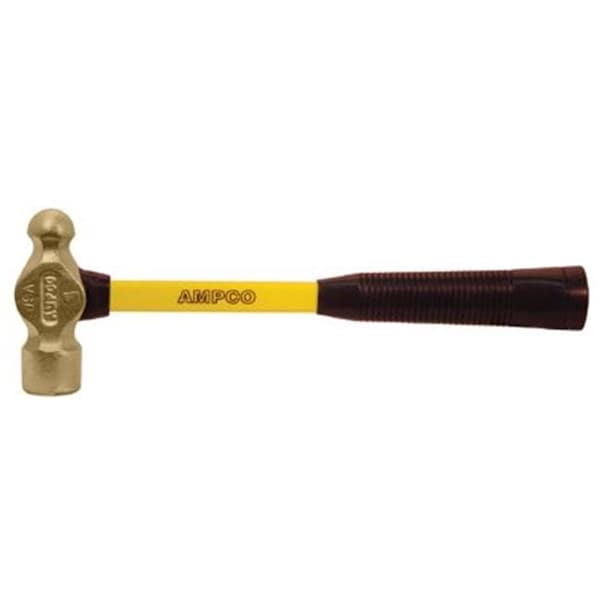 Ampco Safety Tools Ampco Safety Tools 065-H-2FG 1 Lb. Ballpeen Hammer W-Fbg Handle - 065-H-2FG