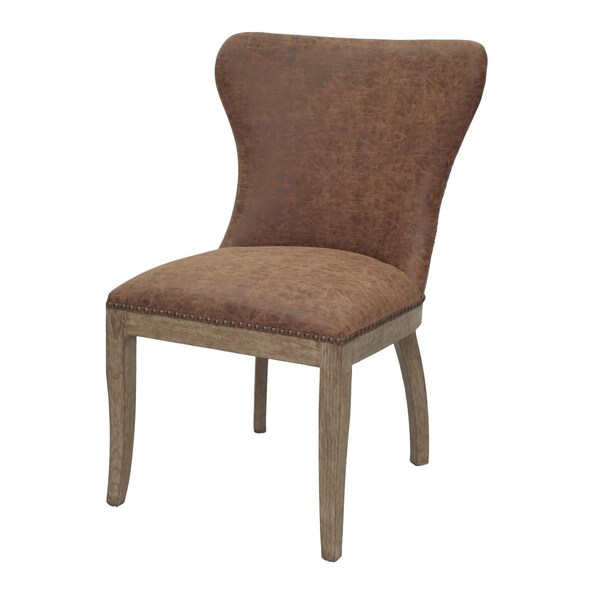 New Pacific Direct Dorsey Chair Drift Wood Legs, Nubuck Chocolate, 2PK - 3900019-NCE
