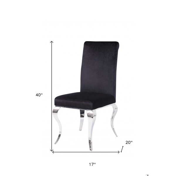 Homeroots 17 x 20 x 44 in. Fabric Stainless Steel Upholstered Seat Side Chair - Set of 2 - 347318