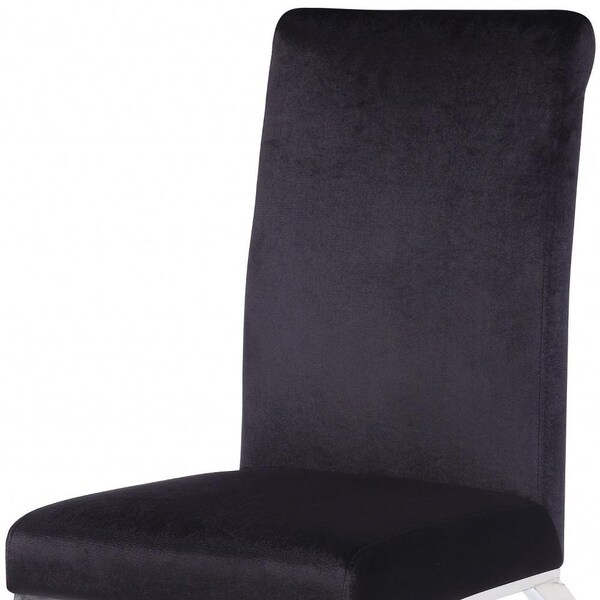 Homeroots 17 x 20 x 44 in. Fabric Stainless Steel Upholstered Seat Side Chair - Set of 2 - 347318