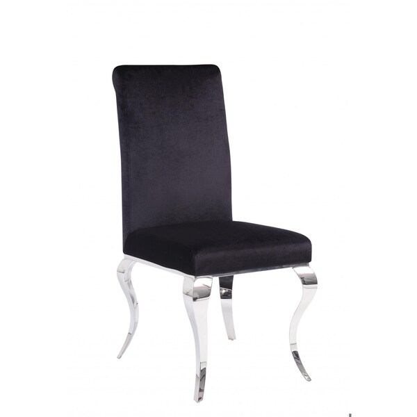 Homeroots 17 x 20 x 44 in. Fabric Stainless Steel Upholstered Seat Side Chair - Set of 2 - 347318