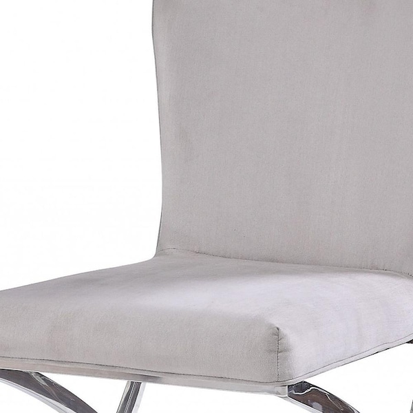 Homeroots 24 x 19 x 35 in. Velvet Chrome Metal Upholstered Seat Side Chair - Set of 2 - 347343