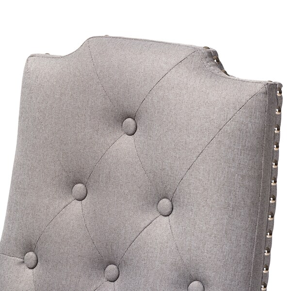 Baxton Studio Dylin Gray Upholstered Button Tufted Wood Dining Chair, PK2 - 155-9114