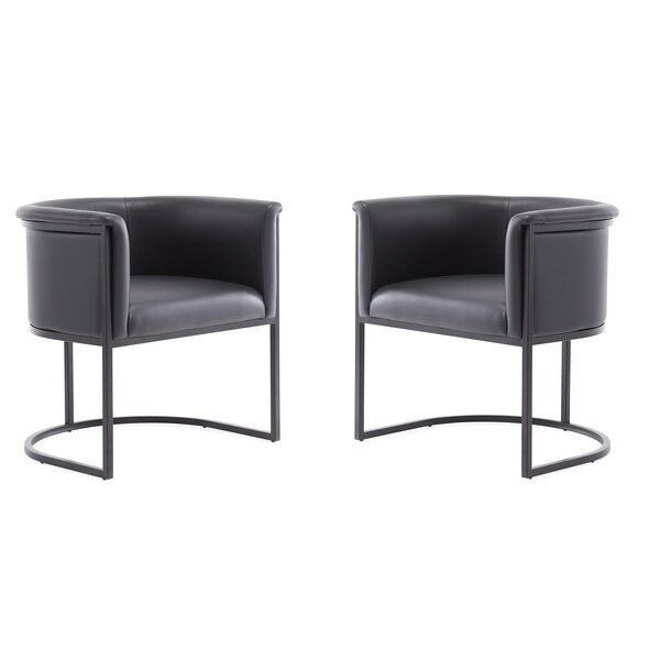 Manhattan Comfort Cosmopolitan Dining Chair in Black Set of 2 - 2-DC044-BK