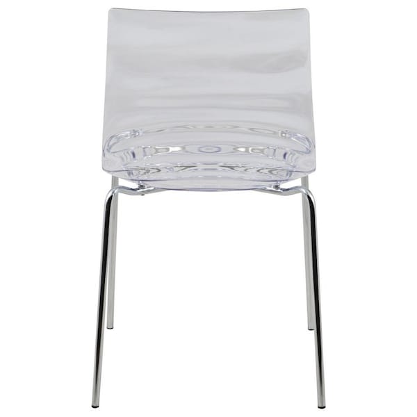 Leisuremod Astor Water Ripple Design Dining Chair, Clear, 4PK - AC20CL4